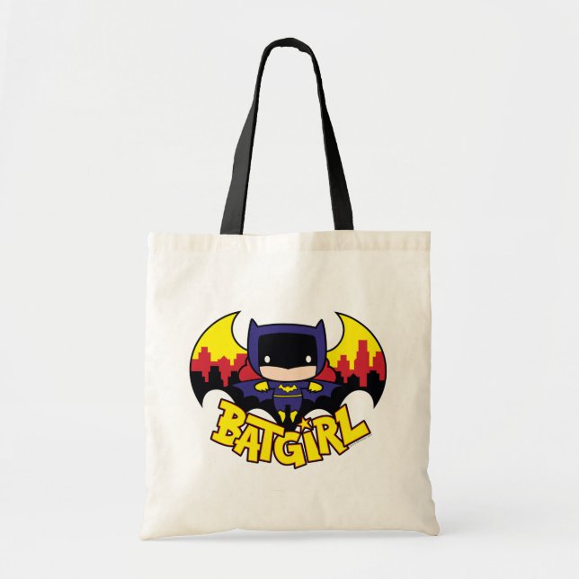 Tote Bag Chibi Batgirl avec Gotham Skyline & Logo (Devant)