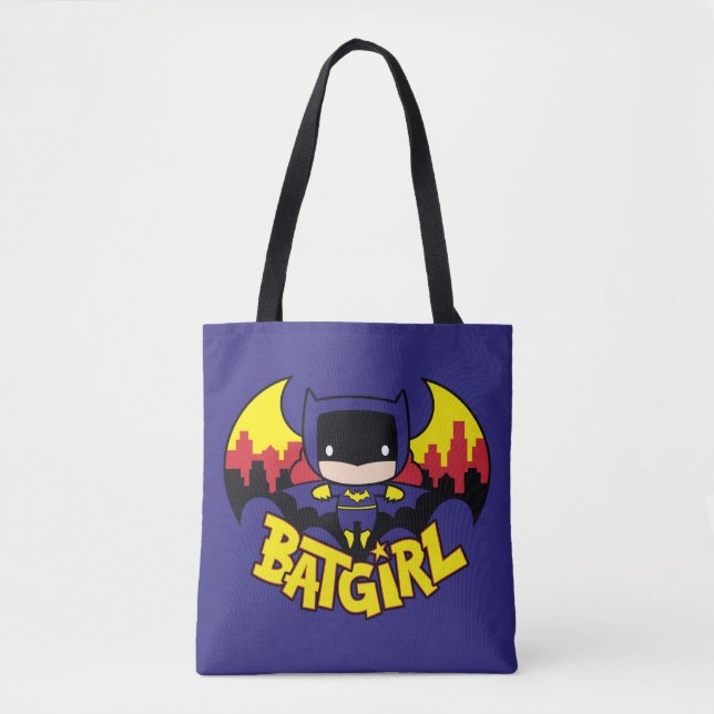 Tote Bag Chibi Batgirl avec Gotham Skyline & Logo (Devant)
