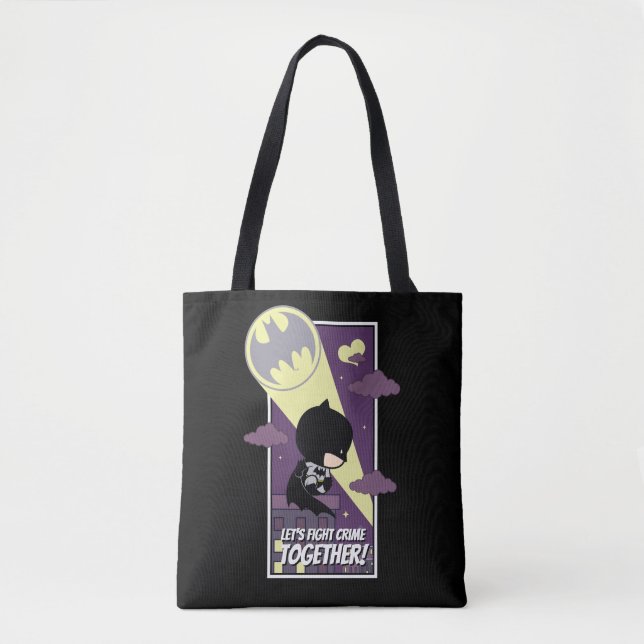 Tote Bag Chibi Batman - Combattons la criminalité ensemble (Devant)