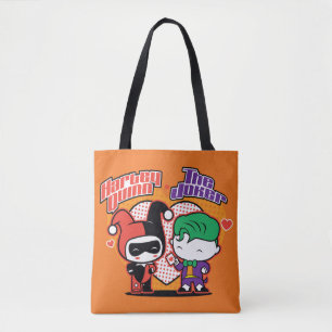 Tote Bag Chibi Harley Quinn & Chibi Joker Coeurs