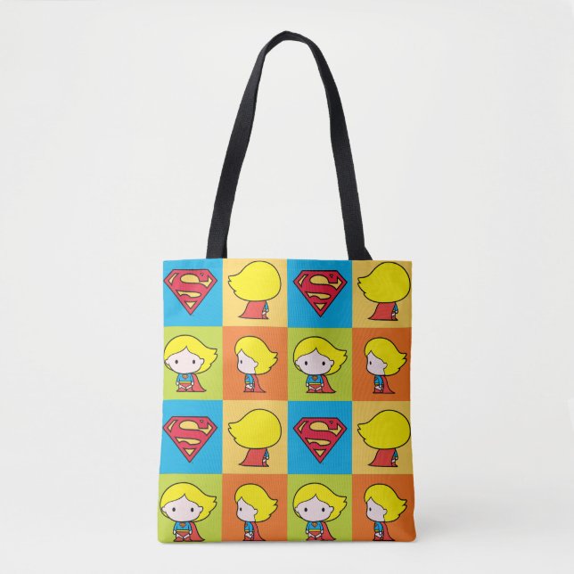 Tote Bag Chibi Supergirl retournement de caractère (Devant)