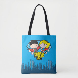 Tote Bag Chibi Superman & Chibi Supergirl Power Up!