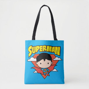 Tote Bag Chibi Superman Polka Dot Shield et nom