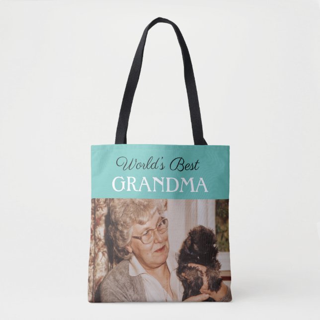 Tote Bag Chic Blue Green World - Meilleure photo personnali (Devant)