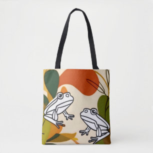 Tote Bag Chic boho art vectoriel grenouilles abstraites