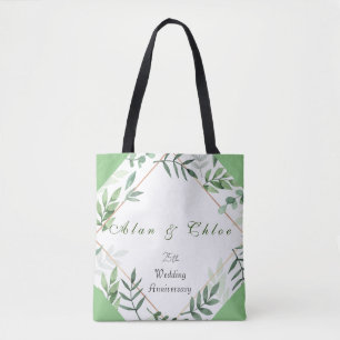 Tote Bag Chic Botanical Green 25e cadeau Mariage Fourre-tou
