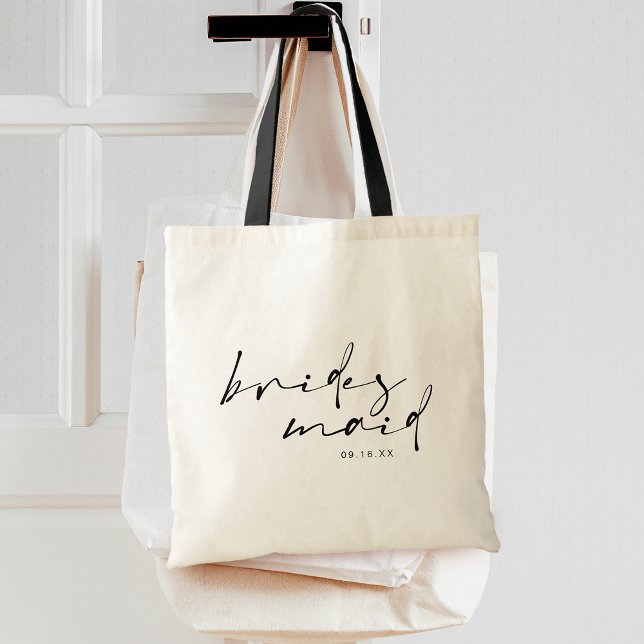 Tote Bag Chic calligraphie moderne demoiselle d'honneur (Chic Modern Calligraphy Bridesmaid Tote Bag)