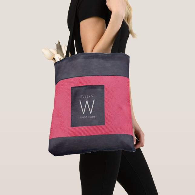 Tote Bag Chic et élégant Monogramme Bunco Queen (De près)