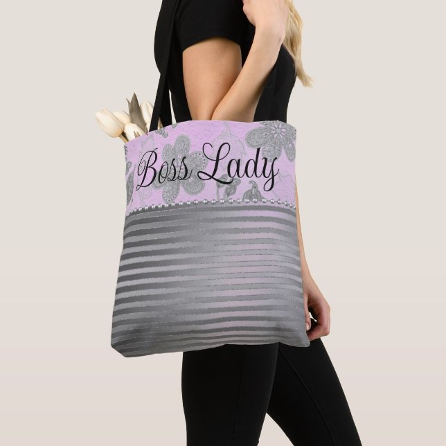 Tote Bag Chic Floral "Boss Lady" (De près)