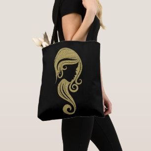 Tote Bag Chic Gold Parties scintillant Beauté Fille cheveux