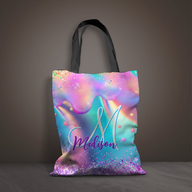 Tote Bag Chic holographique monogramme de parties scintilla (Créateur téléchargé)
