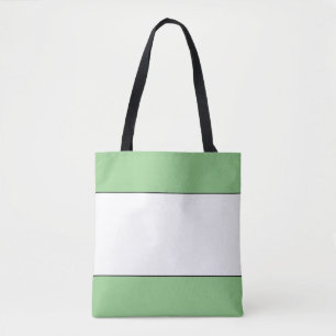 Tote Bag Chic Large contour blanc clair vert rayures