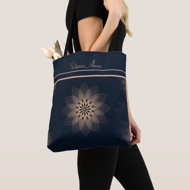 Tote Bag Chic Mandala Monogrammé (De près)