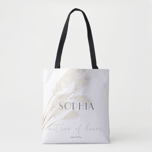 Tote Bag Chic Pampas Pampas Grass Matron d'honneur (Devant)