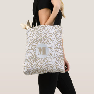 Tote Bag Chic Poster de animal beige Monogramme