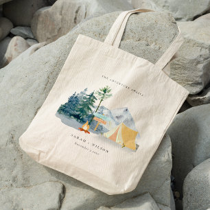 Tote Bag Chic Rustic Pine Woods Camping Mariage de montagne