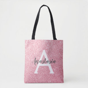 Tote Bag Chic & Tendance Rose Or Glitter Paillettes Monogra