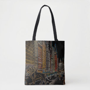 TOTE BAG CHICAGO ART INSTITUTE LIONS MICHIGAN AVE NEON 1930