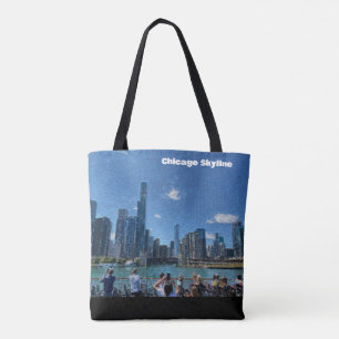 Tote Bag Chicago, Illinois Abstrait Skyline