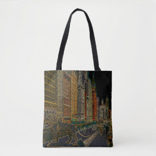 Tote Bag Chicago Michigan Avenue Art Institute Lions Neon