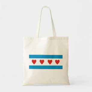 Tote Bag chicago ville amour drapeau coeurs usa états-unis