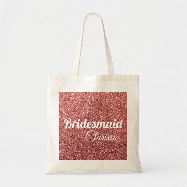 Tote Bag chick chick rose or parties scintillant bridesmaid (Devant)