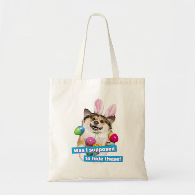 Tote Bag Chien allongé sur des œufs de Pâques (Devant)