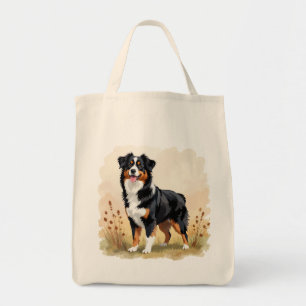 Tote Bag Chien Australien Berger Noir Tricolore Aussie