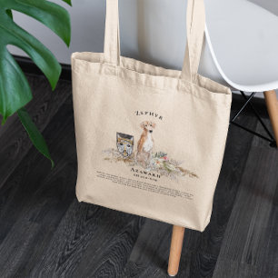 Tote Bag Chien Azawakh aquarelle Monogramme