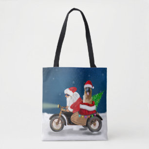 Tote Bag Chien berger allemand Noël Père Noël