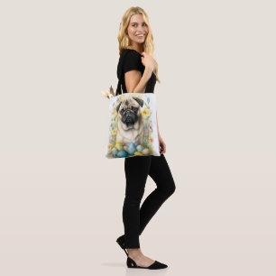 Tote Bag Chien Carlin avec œufs de Pâques Vacances