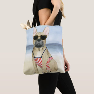 Tote Bag Chien chaud   Chiot En Lunettes De Soleil À La Pla