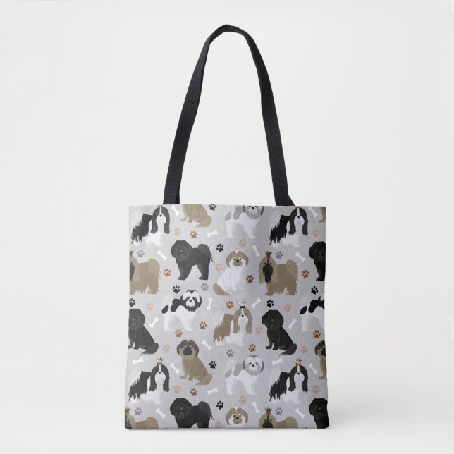 Tote Bag Chien Chien Chien Chien Chien Chien Paws et Os (Devant)