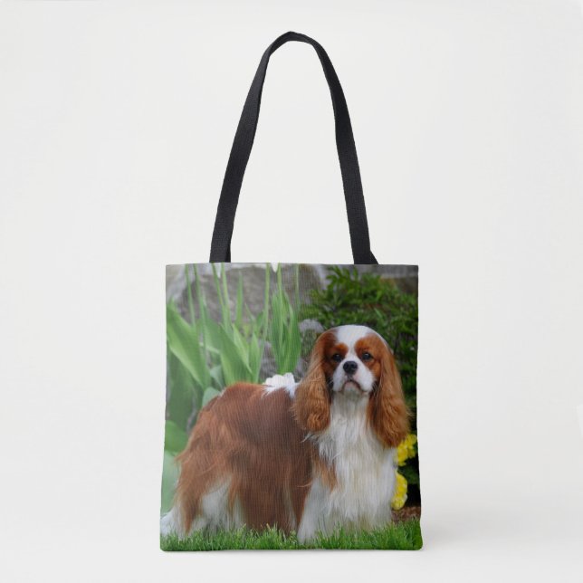 Tote Bag Chien coquelicot de Blenheim Cavalier (Devant)