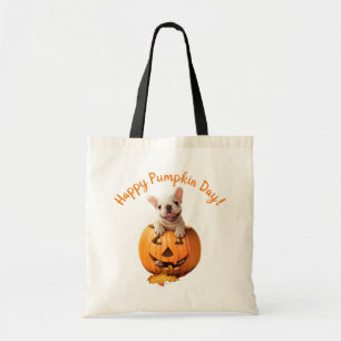 Tote Bag Chien dans Jack-o-Lantern