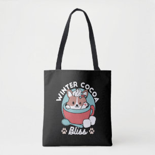 Tote Bag Chien dans la Mug Festive pour Vibes de vacances -