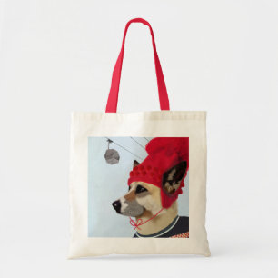 Tote Bag Chien dans le chandail de ski