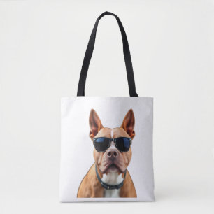 Tote Bag Chien dans lunettes de soleil Tout-sur-impression