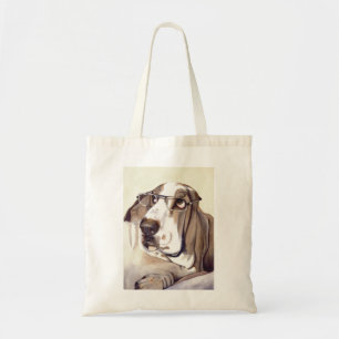 Tote Bag Chien de basset-hound peint dans la couleur pour