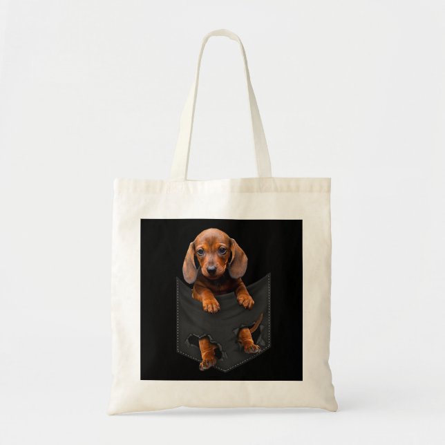 Tote Bag Chien de chien Dans My Pocket Dachshund Weiner Dog (Devant)