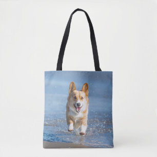 Tote Bag Chien de corgi de Gallois de Pembroke fonctionnant