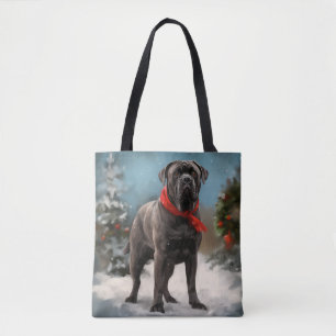 Tote Bag Chien de Corso en canne à neige Noël