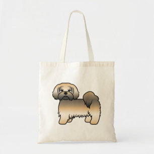 Tote Bag Chien de dessin animé Lhasa Apso jaune Sable Or