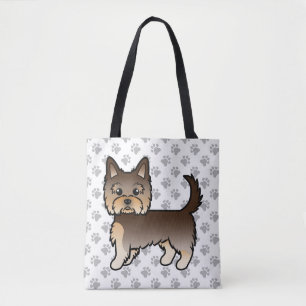 Tote Bag Chien de dessin animé Yorkshire Terrier au chocola