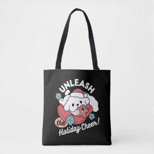 Tote Bag Chien de Noël à Santa Hat - Jour de Noël pour Anim