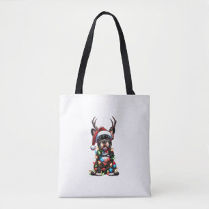 Tote Bag Chien de Noël Fou de Chien de Noel de Père Noël Lu