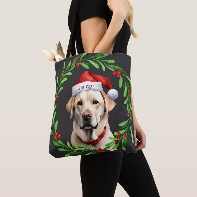 Tote Bag Chien de Noël Yellow Lab Labrador Retriever Père N (De près)