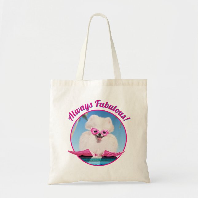Tote Bag Chien De Piscine En Palmes (Devant)