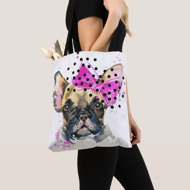 Tote Bag Chien de Taureau de Français de Cutie (De près)