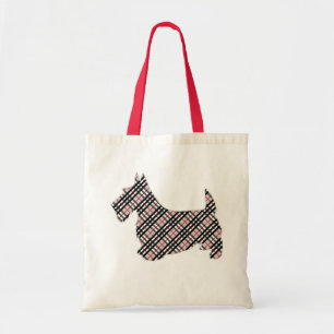 Tote Bag Chien de Terrier Scotty d'écossais de plaid